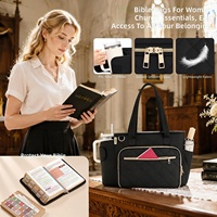 Tas Tote Wanita Elegan dari China, Desain Quilted Anti Air, Kantong Laptop 15.6 inci, Tempat Alkitab, dan Tempat Cangkir - Ukuran Besar