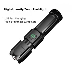 مصباح يدوي قابل لإعادة الشحن عبر USB عالي السطوع مع خاصية التكبير، مصباح LED متين للاستخدام المنزلي والخارجي، مدمج ومحمول - Product Image 5