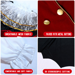 Conjunto de Disfraz de <span class=keywords><strong>Vampiro</strong></span> para Niños, Capa, Chaleco, Chaqueta, Vestido Victoriano Gótico de Terciopelo con Cuello de Encaje, Disfraz para Cosplay, Fiesta, Juego de Roles - Product Image 6