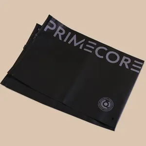 Lingerie personalizada eco-amigável, logotipo de plástico, zíper, preto, sacos de embalagem de roupas de luxo