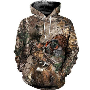 迷彩猎兔长袖连帽3D印花连帽运动衫套衫男子妇女丛林狩猎野生上衣 - Product Image 4