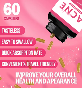 Suplemen ekstrak <span class=keywords><strong>Herbal</strong></span> kapsul dukungan jerawat Vegan Label pribadi untuk perawatan kulit dewasa produk kecantikan efektif antioksidan - Product Image 3