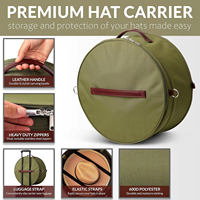 Gros Grand Rond Empilable Pop-up Conteneur Chapeau Mallette De Rangement Avec Cuir Poignée De Transport Sangle Voyage Chapeau Sac De Rangement