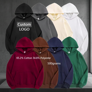 เสื้อฮู้ดดี้ผู้ชายแบบทอเนื้อหนัก 500 กรัม ปักลายตามสั่ง ทรงโอเวอร์ไซส์ ผ้าฟลีซลายเรียบ มีฮู้ด - Product Image 3