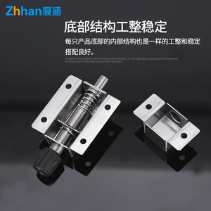 Cerradura de Perno de Acero Inoxidable Zhan Han Tipo A con Botón Manual para Puerta y Ventana de Montaje Superficial - Product Image 4