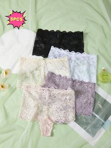 متوفر في المخزون ملابس داخلية نسائية شفافة 5-حزمة ألوان متنوعة للسيدات ملابس داخلية حميمة مصنع بالجملة - Product Image 2