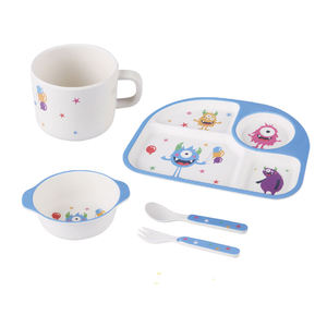 子供のためのrpet食器、子供たちの環境にやさしいメラミンウェアプラカトラリーギフトメラミンカップボウルプレートスプーンキッズ食器セット