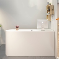 Table de bureau de luxe avec logo personnalisé comptoir de réception au design moderne pour hôtel ou salon de beauté