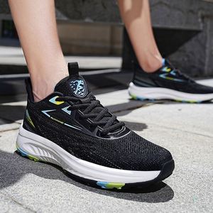 Chaussures de marche d'été respirantes en maille à lacets, grandes tailles, avec amorti haute élasticité, semelle intermédiaire en PVC absorbant les chocs et anti-odeur - Product Image 3