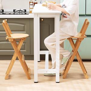 Foldable Modern Multi-Function <strong>Bamboo</strong> Dining <strong>Chair</strong> with Backrest for Home Restaurant Bar Use - Product Image 3