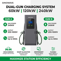 Chargeur rapide pour véhicules électriques DC CE TUV IP54 OCPP 1.6J CCS2 CCS1 60kW 120kW 240kW, station de recharge murale commerciale