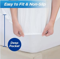 AOSEN Wasserdichter Matratzenschoner aus Polyester-Jersey, atmungsaktiver, dehnbarer Spannbezug