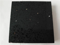 Pierre artificielle de quartz de grande dalle noire de conception moderne pour le dessus de vanité de comptoir de cuisine et le dessus de table-imperméable