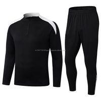 Vêtements d'entraînement de football unisexes personnalisables avec logo imprimé, col ras du cou à demi-zip, extensibles dans 4 directions, 100% polyester, anti-UV, séchage rapide