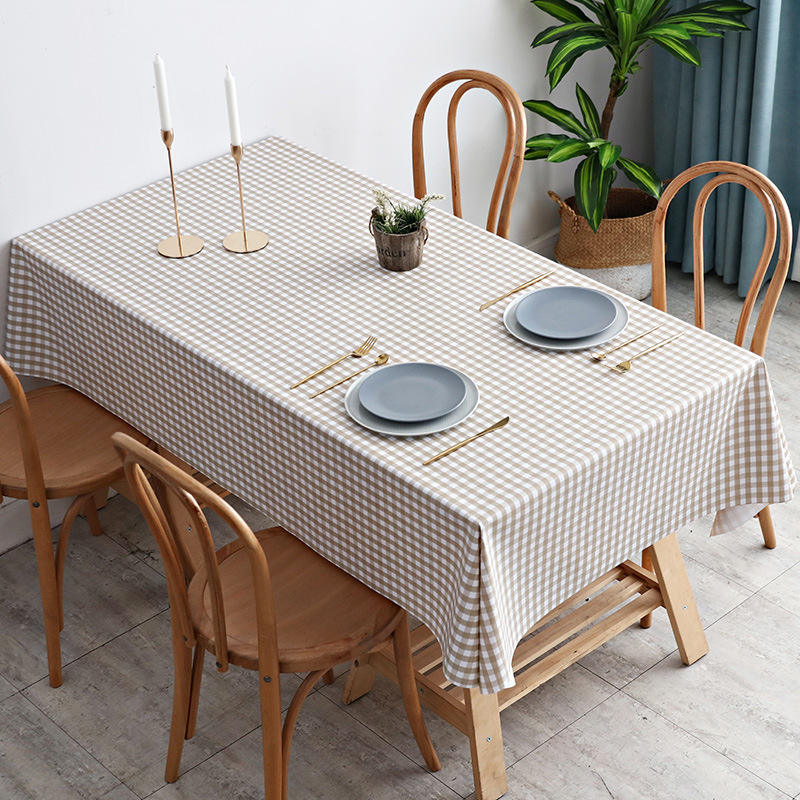 ลายตารางเล็กสีกากีอ่อน