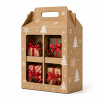 Boîte cadeau rectangulaire de luxe personnalisée en carton blanc imprimé UV, avec poignée et fenêtre, pour cosmétiques et crème pour les mains, lot de 4