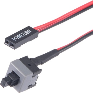 Kabel Daya sakelar tombol tekan On-Off 2 Pin merah dan hitam untuk komputer ATX untuk aplikasi elektronik - Product Image 1