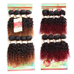 Zoesoul Wholesale 8 Inch Kinky Curly Ombre Human Blended Hair Weave Extension Bundle For Women