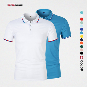 Grosir kaus Polo olahraga pria lengan pendek LOGO kustom kaus Polo musim panas Breathable kain sutra es - Product Image 1