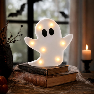 Lampada a LED a forma <span class=keywords><strong>di</strong></span> fantasma per <span class=keywords><strong>Halloween</strong></span>, luce bianca a LED a forma <span class=keywords><strong>di</strong></span> fantasma, lampada da tavolo autoportante, luce decorativa per mensola, mensola del caminetto, <span class=keywords><strong>decorazioni</strong></span> per feste in casa - Product Image 1