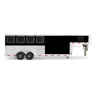 Remorque pour chevaux de 13 pieds, tout-terrain, pour le transport de bétail, à double essieu, avec cuve métallique, pour usage agricole et routier - Product Image 1