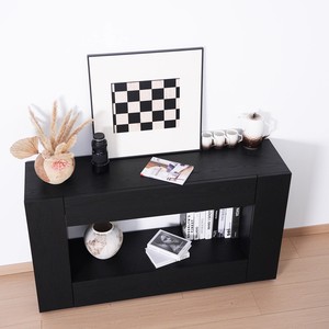 Mobiletto Contenitore Minimalista in <span class=keywords><strong>Legno</strong></span> <span class=keywords><strong>Massello</strong></span> Carbonizzato Nero con Anta a Lastra, Stile Silenzioso, per Ingresso <span class=keywords><strong>Soggiorno</strong></span>, Garanzia 1 Anno, Ideale per Hotel - Product Image 4
