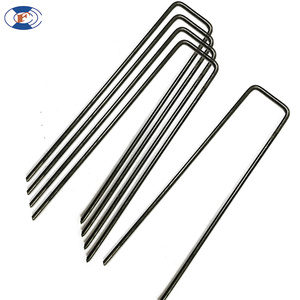 एचएफ लॉन नाखून आकार स्टील ग्राउंड गैल्वेनाइज्ड पेग्स गैल्वेनाइज्ड स्टेपल यू प्रकार वायर स्टील पेग - Product Image 4