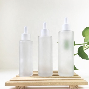 Luxury Empty 10ml 15ml 30ml 40ml <b>50ml</b> 60ml 80ml 100ml 120ml Cylinder Frosted Glass Oil Dropper <b>Bottle</b> With Gold Dropper - Product Image 4