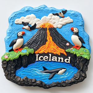 แม่เหล็กตู้เย็นเรซินติดตู้เย็นรูปสัตว์ทะเลแบบแม่เหล็กติดตู้เย็นมองเห็นน้ำแข็งภูเขาไฟทำจากเรซิน - Product Image 3