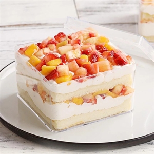 Ruizhuo Wholesale Customized Clear Packaging Dessert Box Wedding Candy Gift Plastic Boxes Transparent Square Biscuit Cake Box