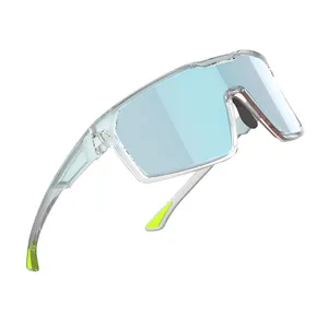 نظارات شمسية رياضية أنيقة من قطعة واحدة بعدسات بلاستيكية وحافظة للجنسين موضة عام 2024