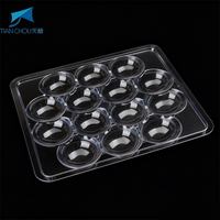 Emballage jetable en blister en plastique PET recyclable transparent à 15 cellules avec matériaux recyclés