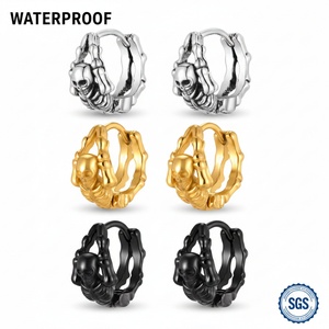 Boucles d'oreilles à clous géométriques de style hip-hop tendance, cadeau pour hommes et femmes - Product Image 6