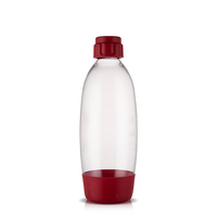 Calidad adecuada 38mm Tamaño del cuello 500ML 1L Soda Stream botella de agua sin BPA PET botella de plástico para hacer soda con tapón de rosca de PP gris