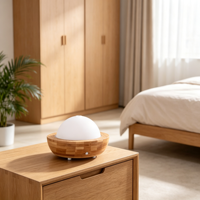 Diffuseur d'arômes en bois grainé 200 ml avec lumière LED nocturne, humidificateur ultrasonique à huiles essentielles pour chambre à coucher
