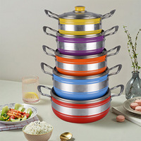 Marmite à soupe antiadhésive épaissie en aluminium avec deux poignées, ustensile de cuisine domestique 20CM