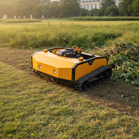 Tondeuse à gazon robotisée télécommandée, homologuée CE EPA, pour tous terrains, avec chenilles en caoutchouc agricoles