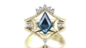 Anillo de Compromiso, Boda o Promesa de Plata de Ley 925 con Topacio Azul de Londres, Regalo de Aniversario para Mujer, Joyería Nupcial Vintage - Product Image 5