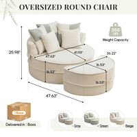 Chaise contemporaine en velours rembourrée avec ottoman pour centre commercial et hôtel, mobilier de salon, montage rapide, emballage compressé