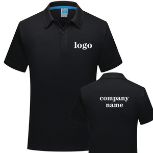 V cuello hombres mujeres algodón de gran tamaño logo texto impresión personalizada/bordado solapa publicidad camisetas - Product Image 1