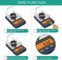 Balance numérique en milligramme 50g/ 0.001g balance à bijoux Portable avec LCD rétro-éclairé balance à poudre de Tare Micro piles incluses