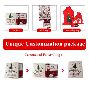 Calcetines Navideños Rojos de Poliéster Suave de 18 Pulgadas, Decoraciones Navideñas Tejidas, Bordado Perfecto, Regalo Navideño, Venta al Por Mayor de Fábrica - Product Image 2