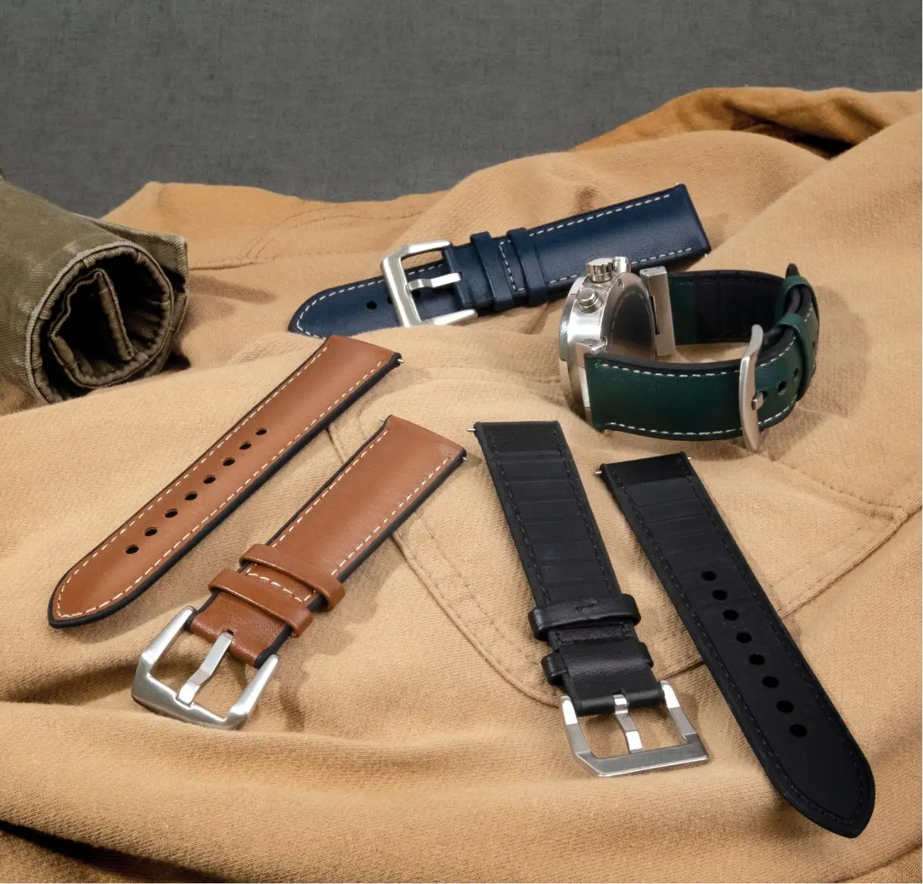 Cinturino in pelle di vitello italiano sport moderno impermeabile moda colore personalizzato 20/22/24mm cinturino in silicone in pelle cinturino di ricambio