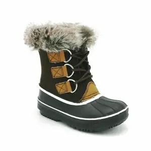 高品质防水仿麂皮鞋面保暖雪定制踝冬季童靴