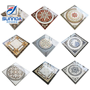 Azulejos de Porcelana con Diseño de Superficie Cristalizada, Textura de Flores y Plantas, Chapados en Oro, para Decoración de Vestíbulos de Hoteles y Villas - Product Image 6