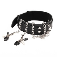 Netphi SM Play pinces à mamelon réglables contraintes BDSM avec chaîne en cuir fétiche Bondage Sex Toy