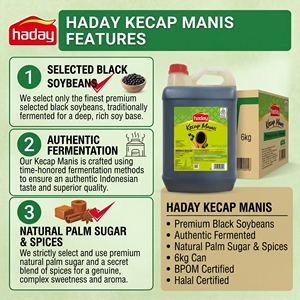Haday 6kg Salsa de Soja Dulce Indo Kecap Manis, Sabor Intenso, Suministro a Granel, OEM, Marca Privada, Calidad de Exportación - Product Image 2