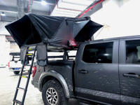 Tente de toit rigide pliable en aluminium avec housse de pluie en polyester 280G 420D et échelle télescopique pour SUV 4x4