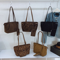 Sac fourre-tout imprimé léopard pour femme, nouvelle collection automne 2025, texture raffinée, décontracté, polyvalent, sac à bandoulière ou sous le bras tendance