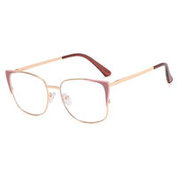 MS 82111, gafas de ojo de gato de diseñador para mujer, a la moda Metal ópticas de montura de gafas, características de miopía de luz antiazul personalizables